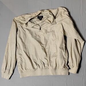 IZOD XFG Mens Beige Plaid Quarter Zip Pullover Jacket Size L